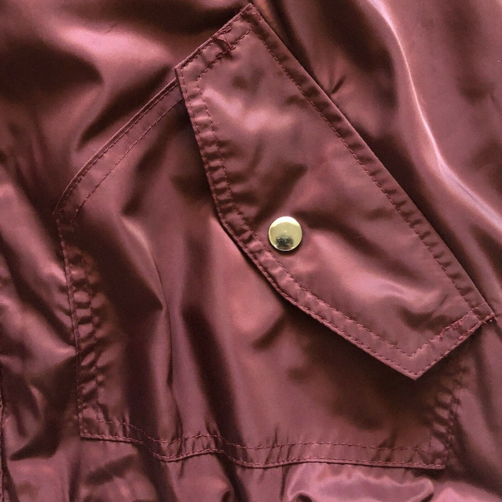 Free People Women Satin Midnight Bomber Full Zip Jacket Maroon Burgundy Red S - Picture 4 of 12